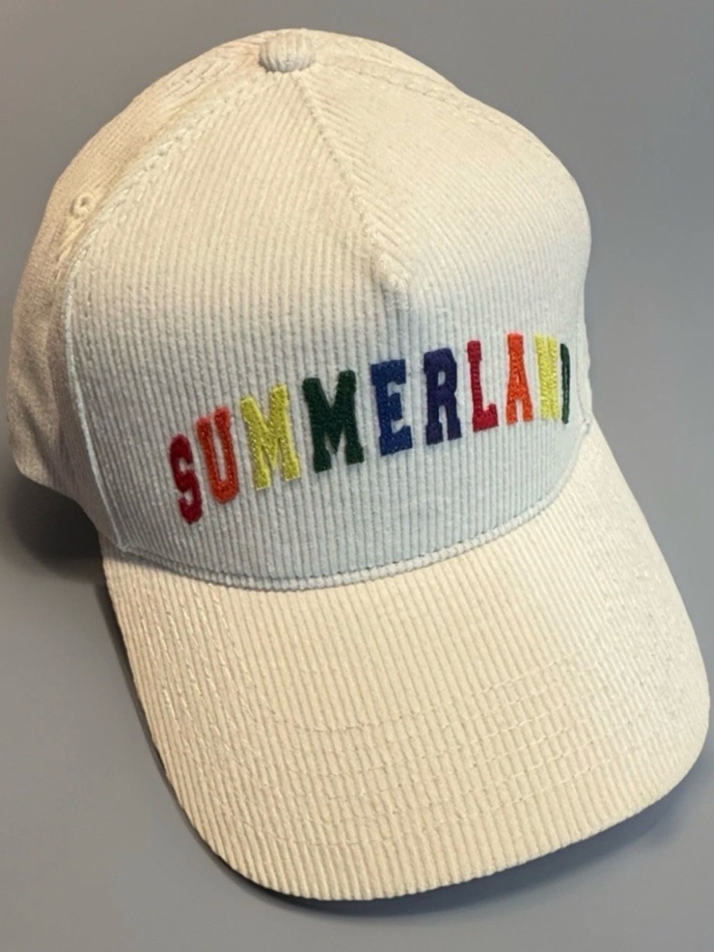 Nahmias Corduroy Summerland White SnapBack Hat Mesh Cap
